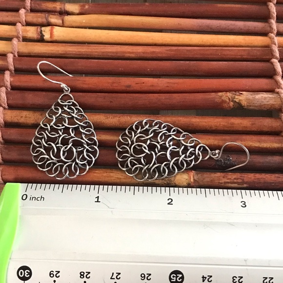 Silpada Sterling Silver French Wire Filigree Open Weave Drop Earrings - Picture 5 of 5